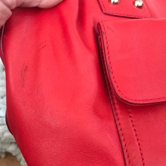 Kate Spade ♠️ flashy BRIGHT cherry red leather satchel! - Picture 4 of 17